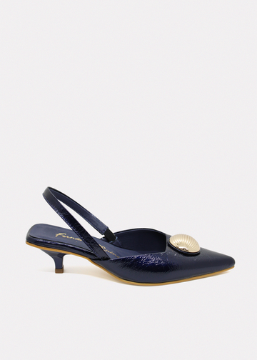 Tacones Kiara 14 Azul en Cuero