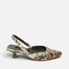 Stiletto cuero textil verde