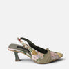 Stilettos cierto textil verde floral