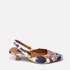 Stiletto cuero textil Mostaza