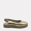 Alpargata Mule Dorado Metálico de Cuero y Yute Natural