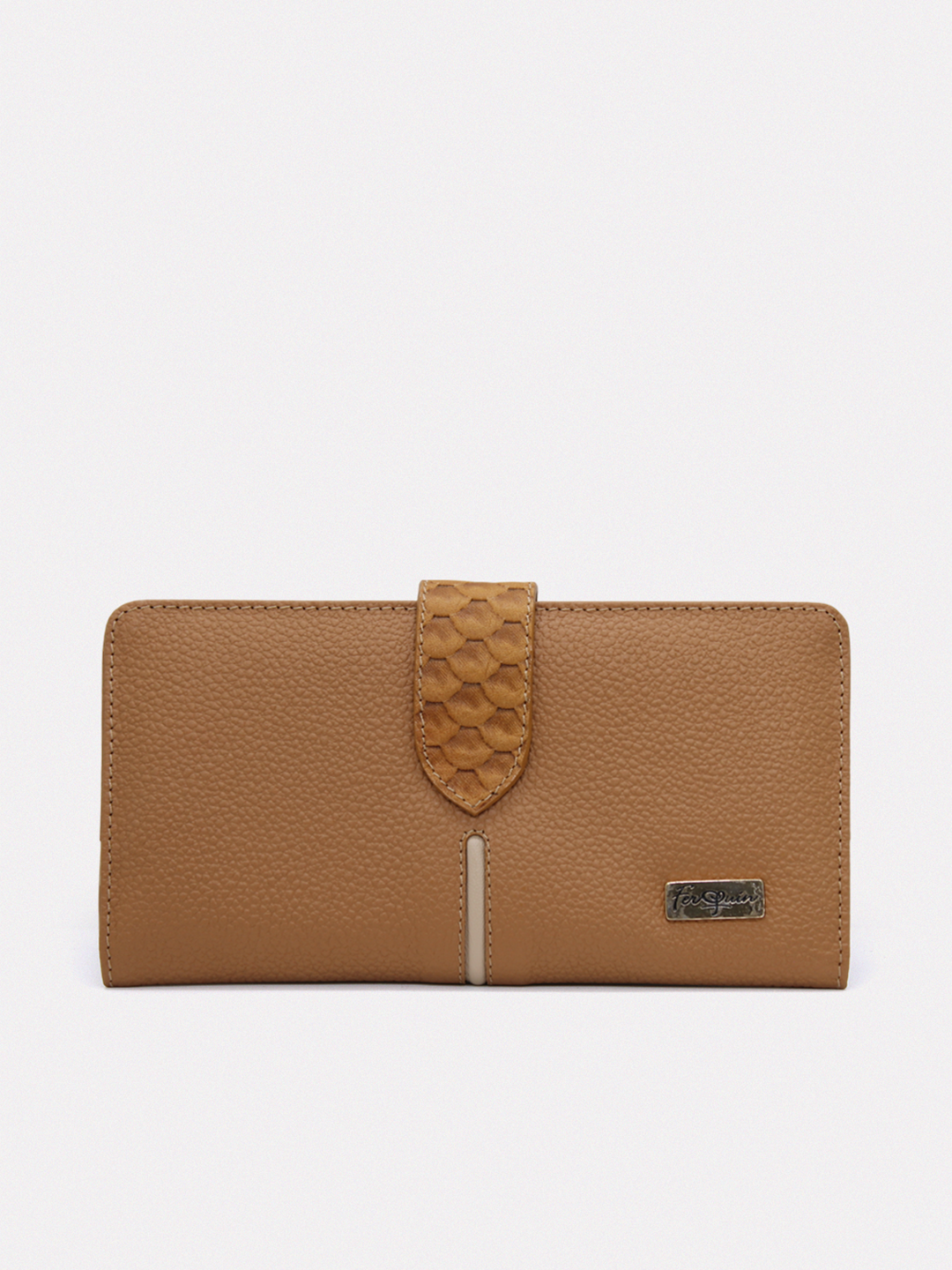 Billetera Cuero Miel para Mujer Ferquin| Larga, Clásica Herraje