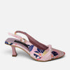 Stiletto cuero textil rosa