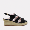 Sandalias BL221 Negras Plataforma en Cuero y Yute