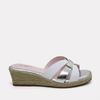 Sandalias SUSAN31 Blancas en Cuero y Yute