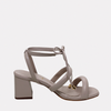 Sandalias de Tacón Nude de Cuero