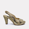 Tacones 6027 de Cuero Dorado