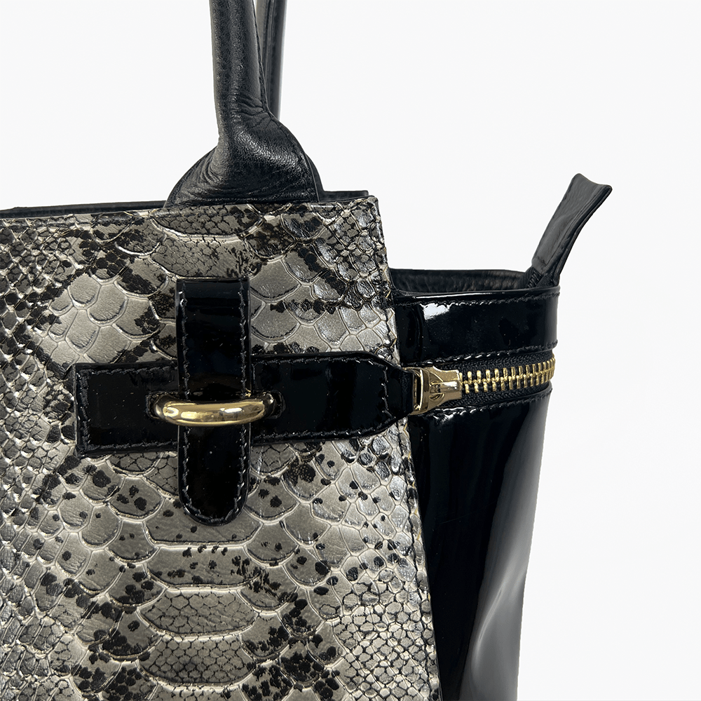 Bolso de Cuero Negro cocodrilo ferquin