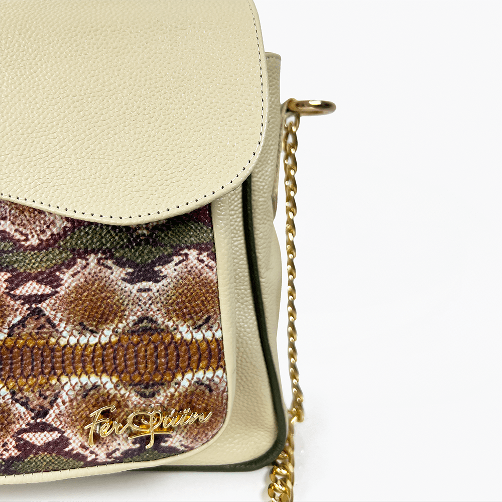 Bolso de cuero beige palermo Ferquin