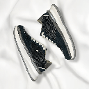 Tenis de cuero azul oscuro para mujer