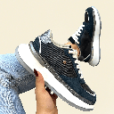Tenis de cuero azul oscuro para mujer
