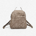 Morral beige de cuero para mujer