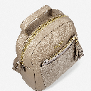 Morral beige de cuero para mujer
