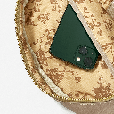 Morral beige de cuero para mujer
