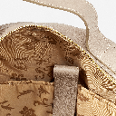 Morral beige de cuero para mujer