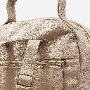 Morral beige de cuero para mujer