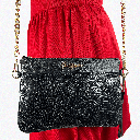 Bolso mini negro para fiesta de cuero