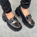 Mocasines de cuero negro
