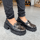 Mocasines de cuero negro