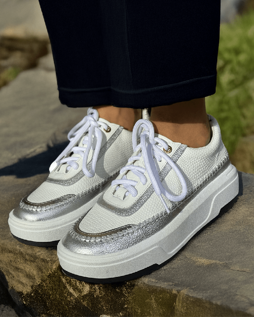 Tenis Blanco Plata