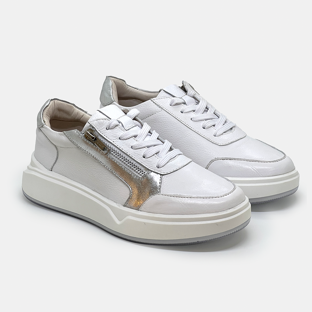 Tenis Planet Blanco Plata