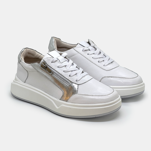 Tenis Planet Blanco Plata